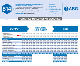 Bus line 814 : Coppet - Divonne - Gex
