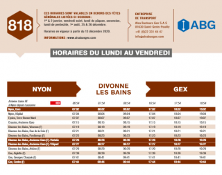 Bus line 818 : Gex - Divonne - Nyon