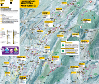Snowshoeing map - Hautes Combes Monts Jura