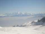 vue Mont Blanc en haut des pistes