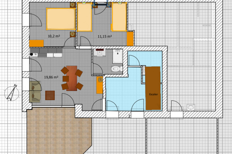 Gîte de La Pierre à Sel - Plan du gîte (en gris).